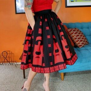 Rare. The Oblong Box Shop Red Moai Tiki Skirt